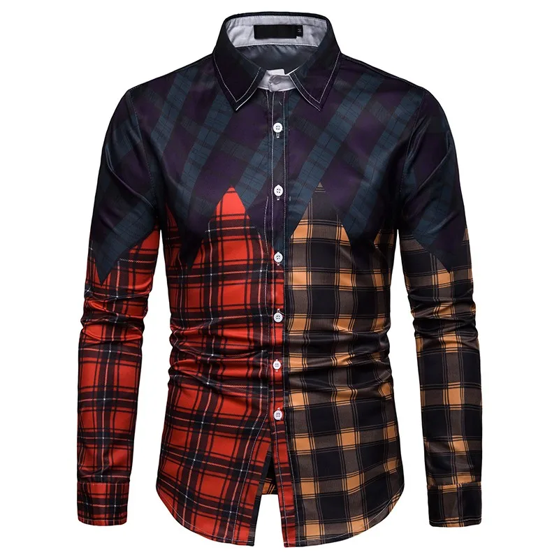 latest design single breasted long sleeve mens shirts