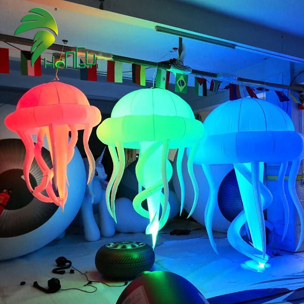 Beautiful Color Flashing Air Jellyfish Balloons / Led Lighting Up