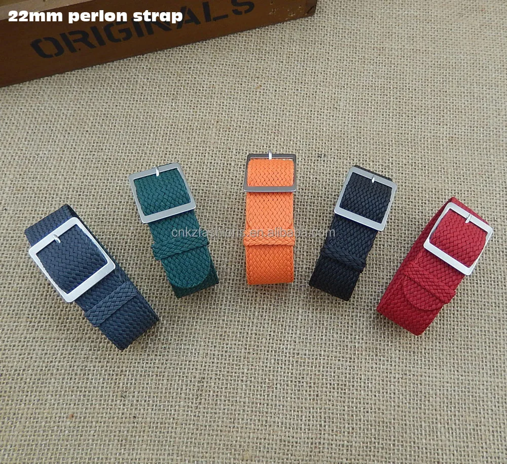 

Braided Buckle Military Braided Nylon Band 22mm Perlon Strap, Multi color