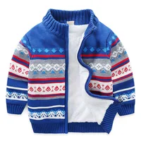 

Children's sweater Fleece thickly zipped cardigan coat Baby cotton-padded clothes