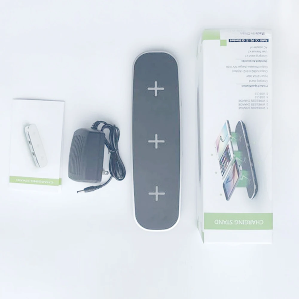 2018 New 3in 1 Qi portable charger wireless charging phone pad for iPhone X