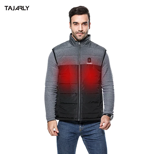 

2019 New Design Mens Warming Stitching Waistcoat Rechargeable Battery Charging Heated Vest for Hiking