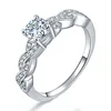 Latest Ring Design Twist Crystal Round Cut CZ Stone Micro Pave Wedding Ring Diamond Engagement Ring