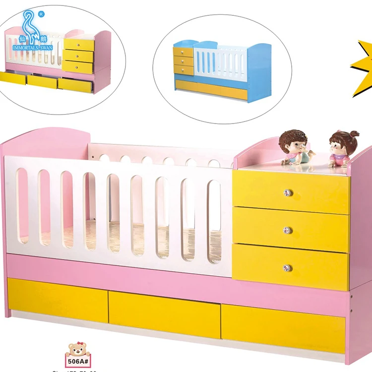 
Luxury Baby Furniture Safety Design Wooden Baby Crib With Drawers 