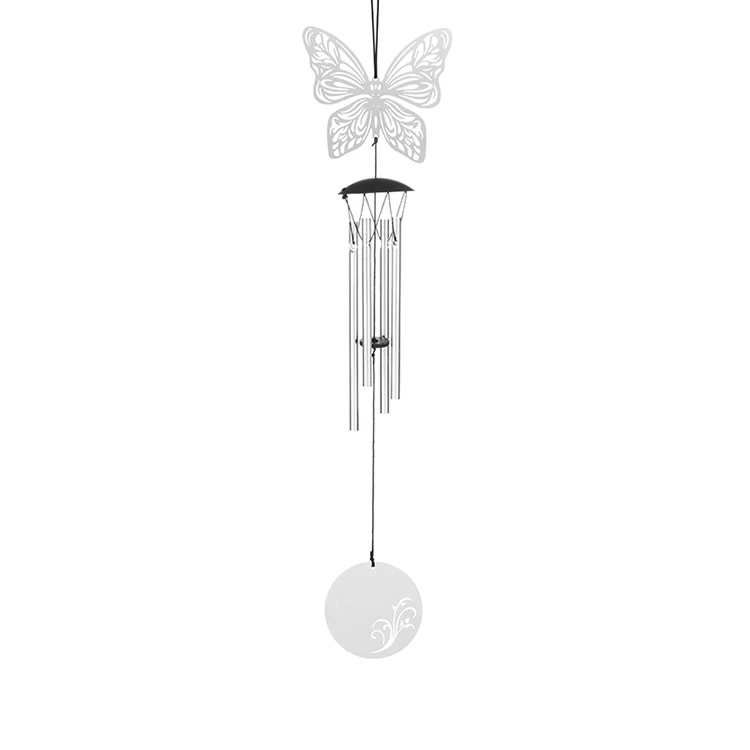 

Home decor high quality new type musical butterfly wind chime for wall hanging, White/black