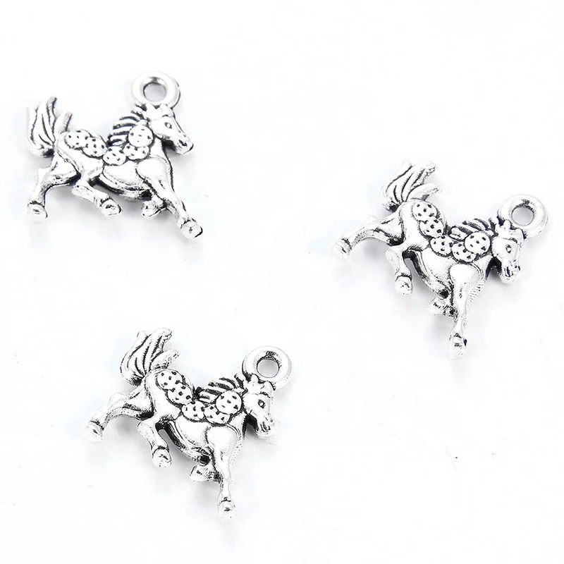 

DIY jewelry accessories fashion zinc alloy antique silver horse pendant Bracelet Charm, Ancient silver