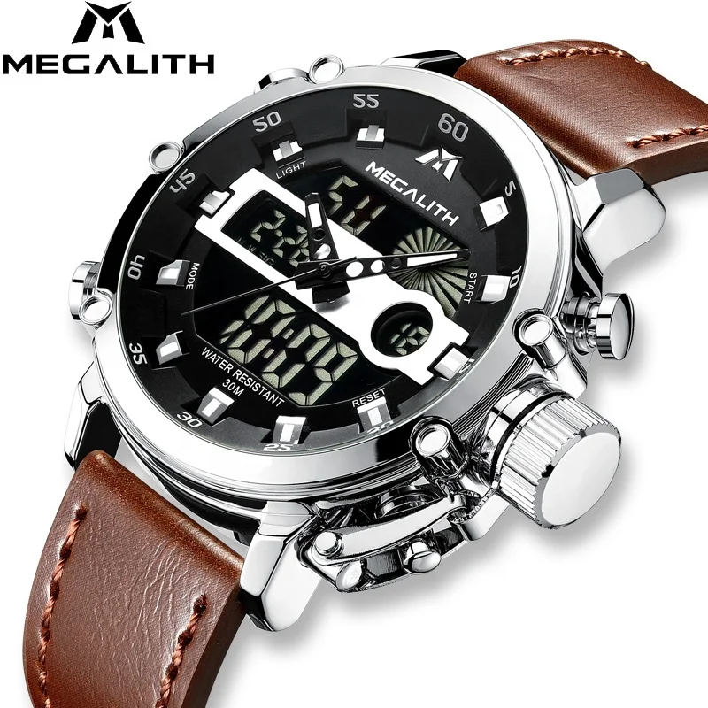 

Brand Sport Chronograph MEGALITH Quartz Watch Men Multifunction Waterproof Date Luminous Wrist Watch Men Clock Relogio Masculino