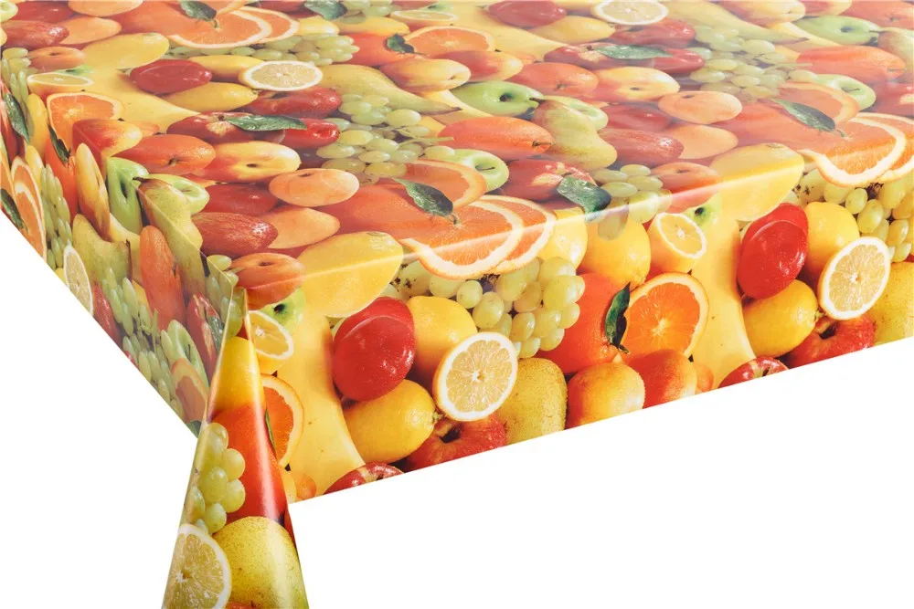 Fruit Design Waterproof Plastic Pvc Vinyl Tablecloth Table Cover Rolls