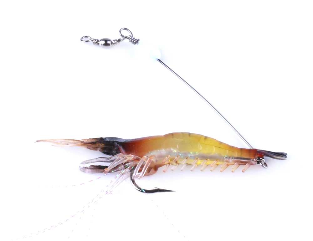 

Soft luminous shrimp bait simulation Bionic bait 7.5cm 6.6g plastic soft shrimp fishing lures, 3 colors