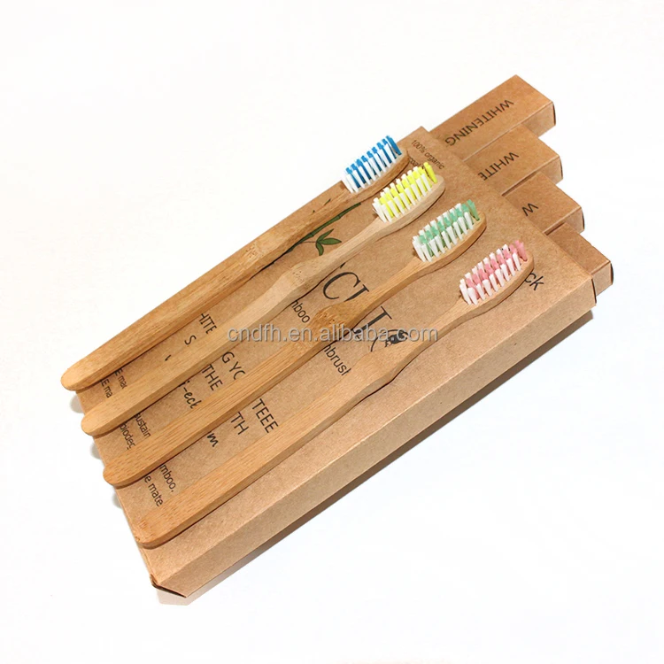 

Hot sale high quality eco biodegradable family bamboo toothbrush, Bamboo color