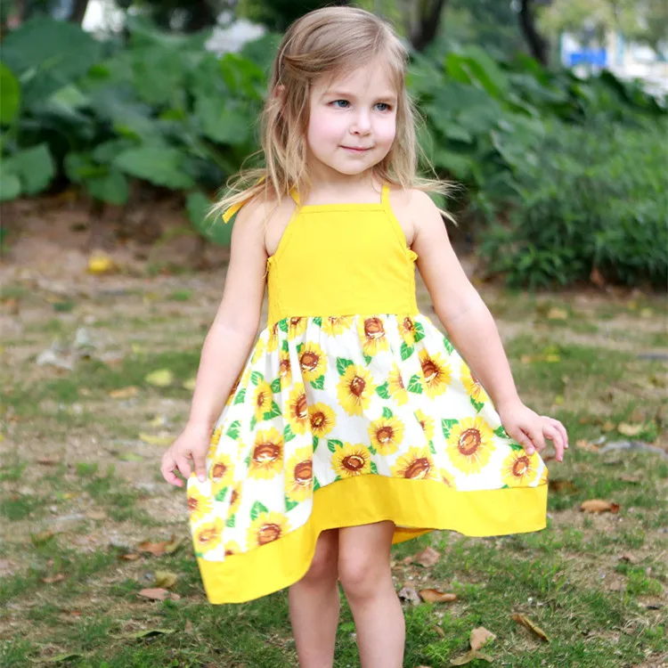 

printed floral baby girl summer dress cotton kids dresses clothing for 1-4 years, Pink,light blue,blue