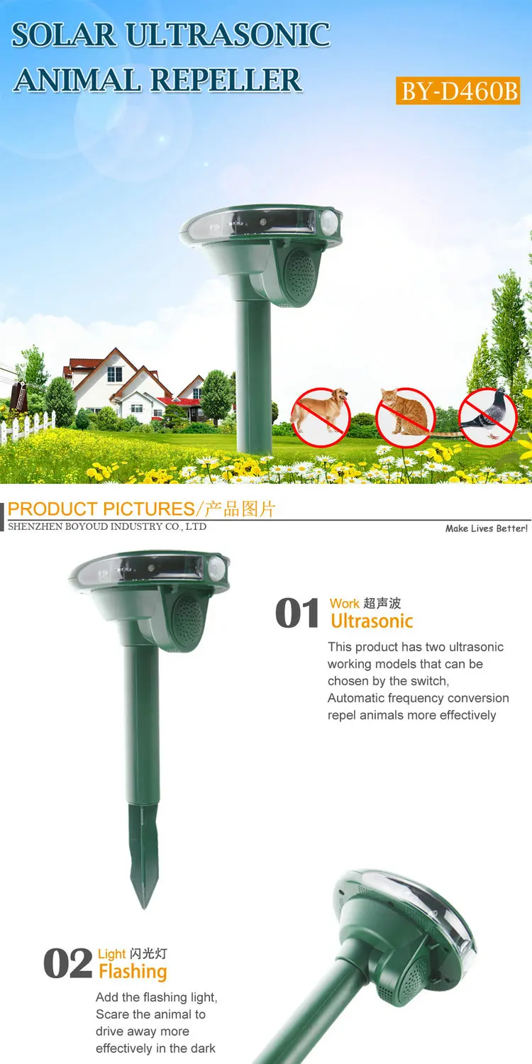 Garden Use Ultrasonic Solar Bird Repeller Rabbit Repeller
