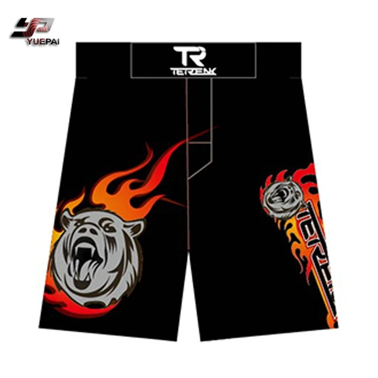 
High stretch Martial Arts grappling Kickboxing jiu jitsu BJJ Fight Muay Thai Custom Sublimation MMA short Boxing Shorts 