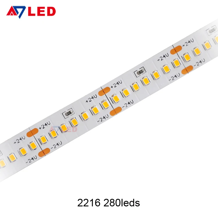 Wholesale 24vdc 2216 280led single row led light strip waterproof for beauty salon display showcase