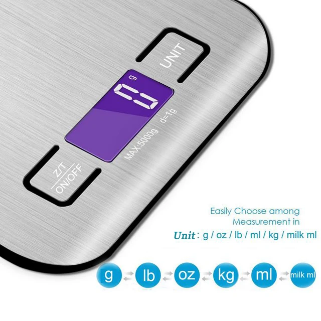 
Stainless steel 5kg electronic smart digital kitchen scale wholesale 