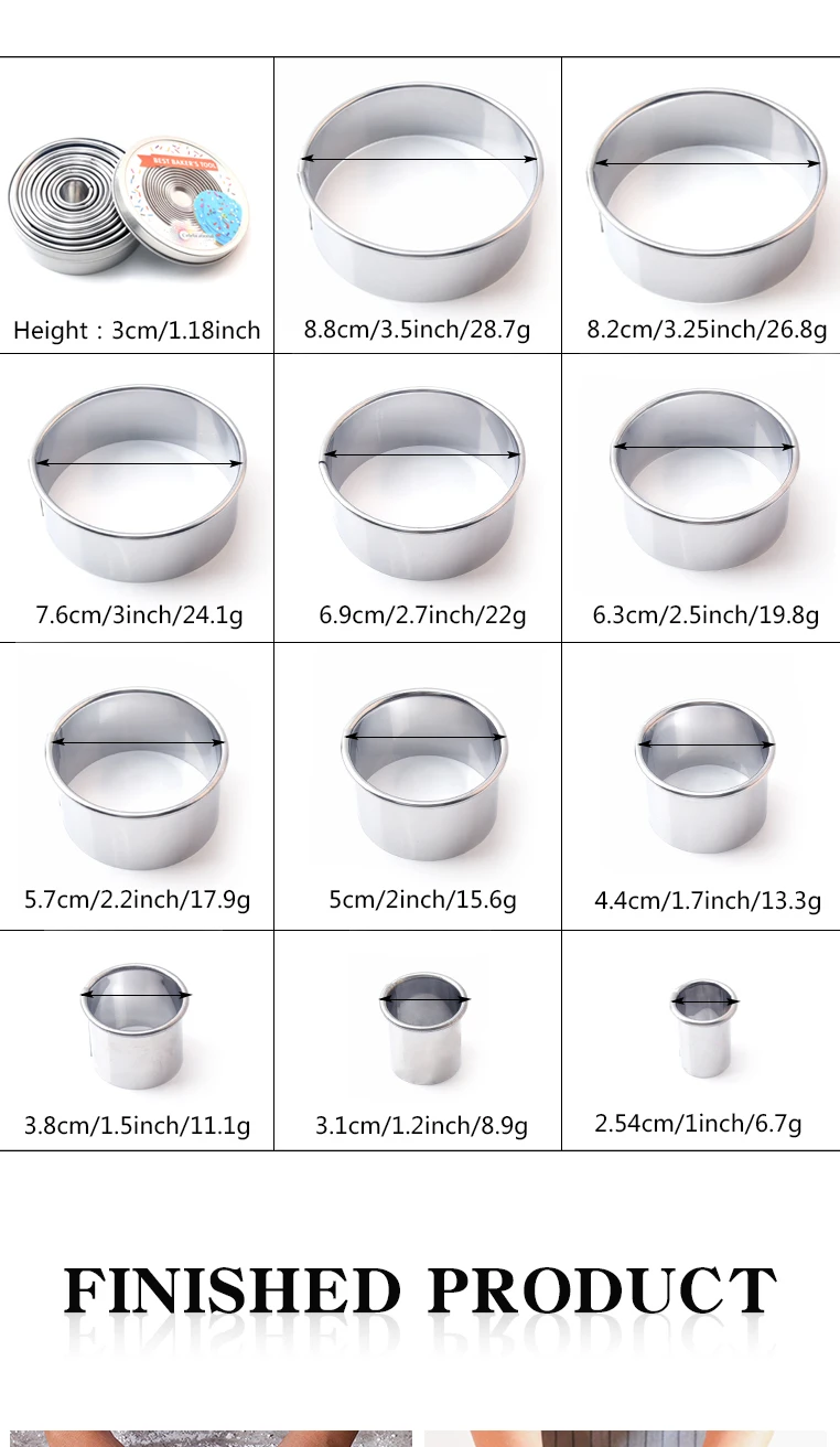 Pizza Pan Rings Biscuit Cutter Metal Round Pastry Cutter Ring Mold 7inch