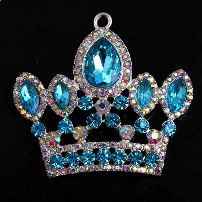 

CR-016 Christmas Crown Crystal Rhinestone Pendant Bubblegum Charms Pendant for Chunky Kids Jewelry Making 42x51mm