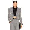 New Fashion Design Women Double Breasted Cropped Ladies Blazer