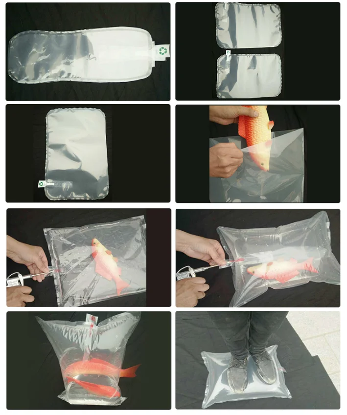 Square Bottom Fish Carry Bags Plastic Oxygenated Transport Bags Live