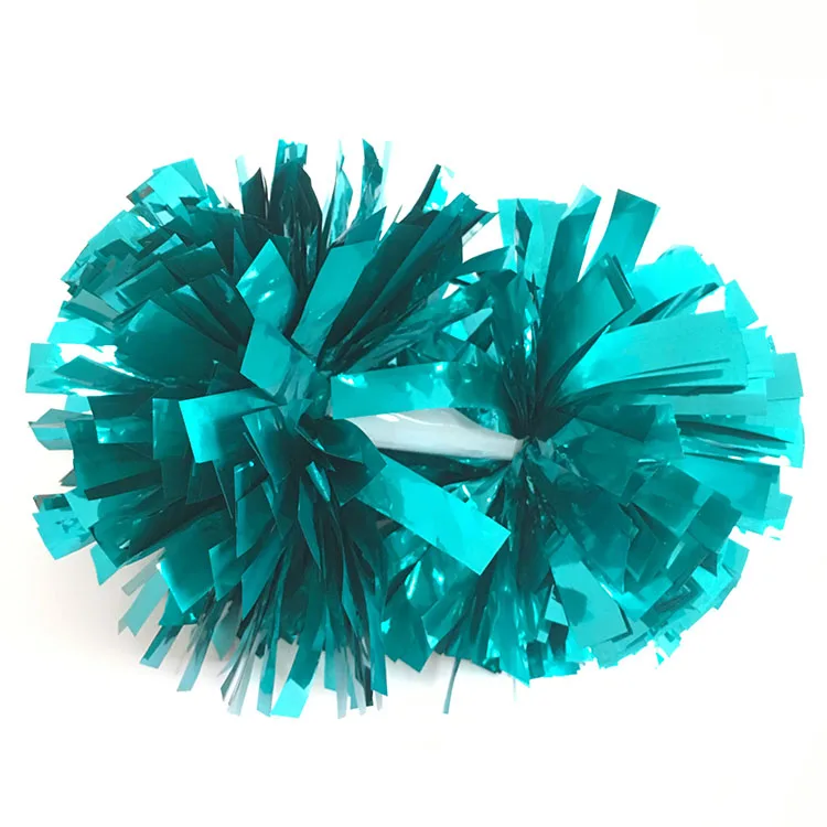 4 Inch 1 Color Cheer Pom Poms Metallic Teal Of Cheerleading Factory