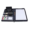 Multi-function leather Business Manager A4 zipper power bank portfolio folder