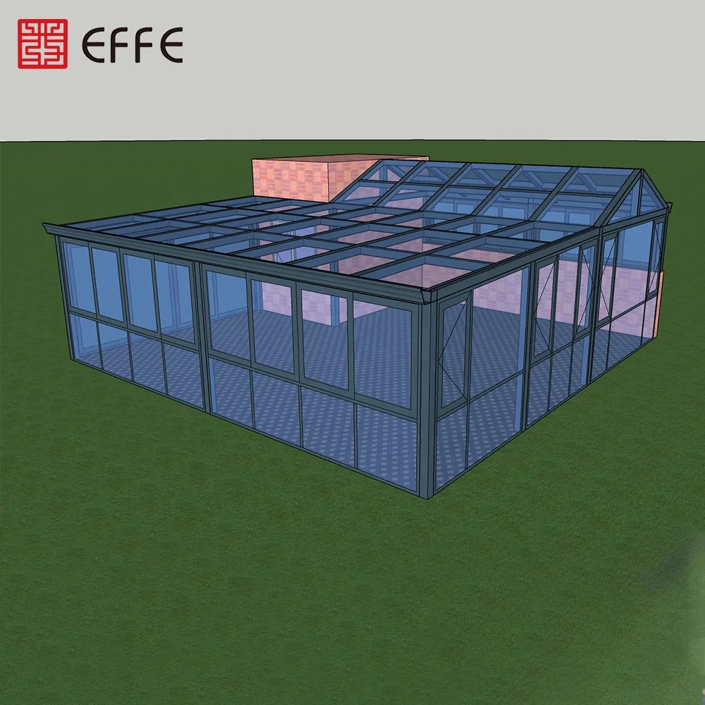 
soundproof thermal break aluminum luxury conservatory laminated glass sunroom 