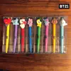 BTS BT21 K-pop Office Goods Colors Ball Automatic Pen 7Characters Set Fans Pen AD2074