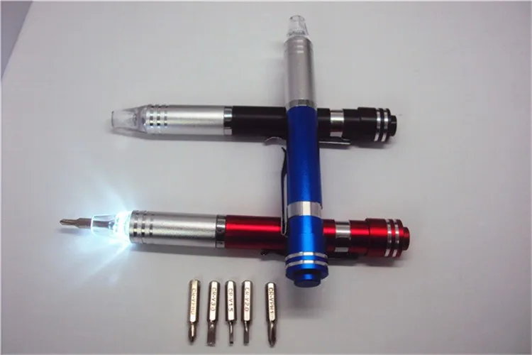 Pen Shaped Led Screwdriver With 6 Bits,6 In 1 Pen Light Screwdriver Buy Pen Light Screwdriver