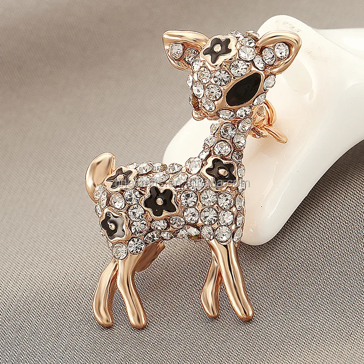 

Smart Deer 3D Diamond Crystal Rose Gold Brooch