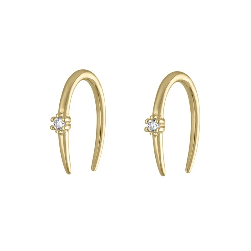 

925 silver jewelry gold minimalist diamond earrings design with price