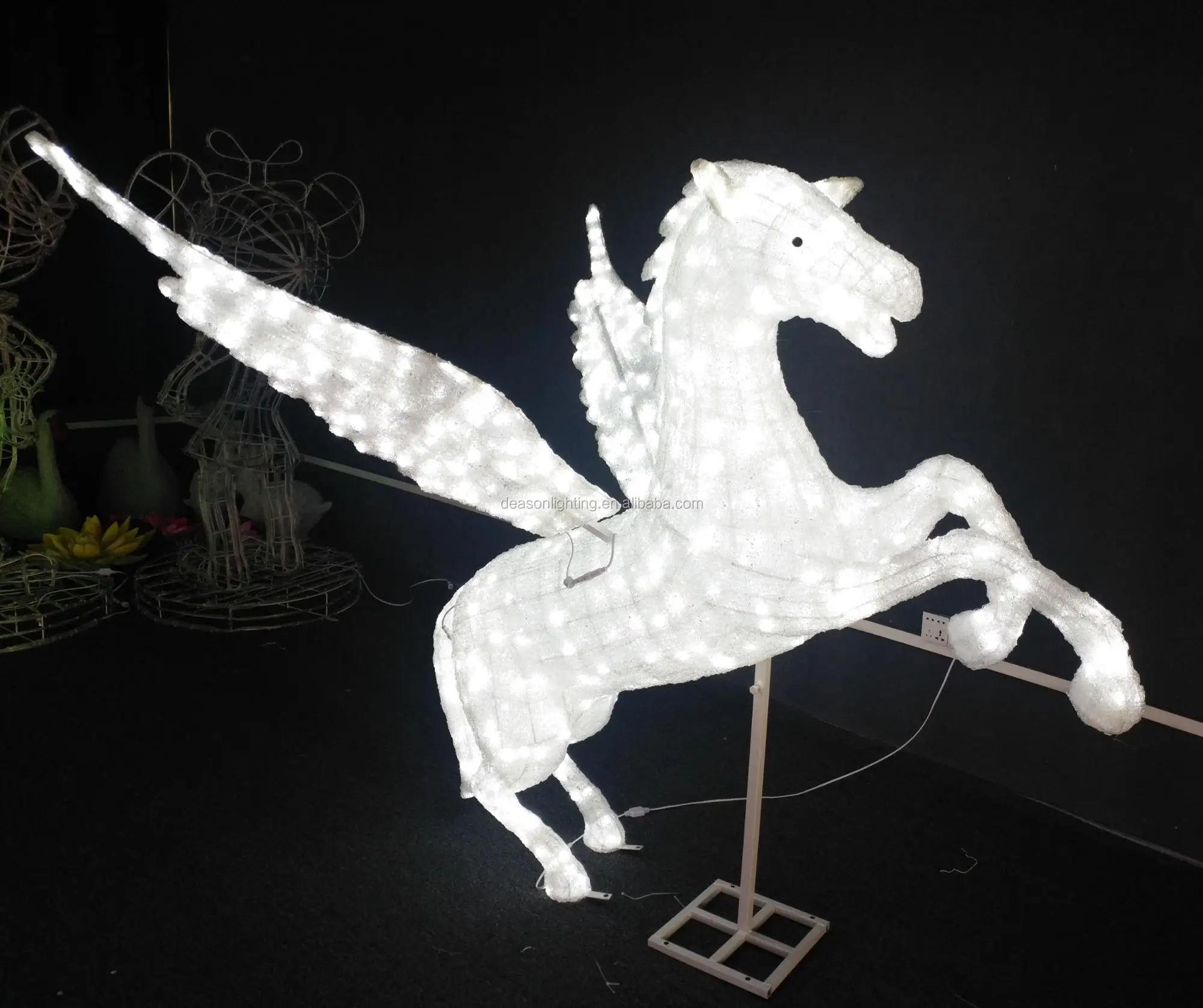 Outdoor Led 3d Flying Horse Sculpture Light - Buy Outdoor Lighted Horse ...