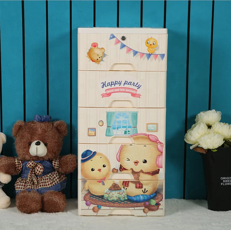 
Baby Plastic Divided Drawer Wardrobe Clothing Storage Drawers 