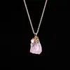 Factory Supply Hot Selling Rose Quartz Natural Stone Necklace Drusy Agate Gems Pendant Necklace