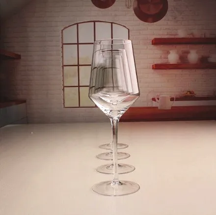 crystal wine glass with gift box packing OEM logo and pattern clear wine glass cup for wedding
