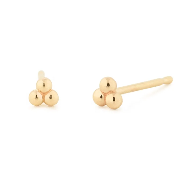 

925 silver 18K gold plating cluster bead stud earrings jewelry designs