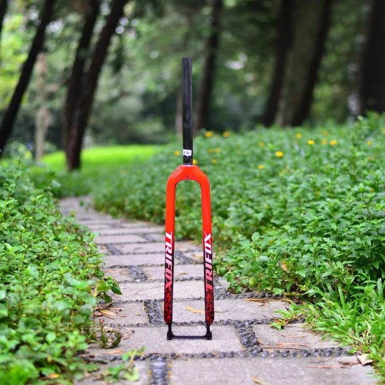 

Popular 29 27.5er bike carbon fork rigid fork with cheap price can customized brand, Red, white, black , as you like