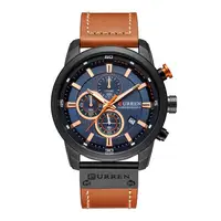 

CURREN Watch 8291 Luxury Casual Men Watches Military Sports Male Wristwatch Date Quartz Clock Chronograph Genuine Leather Watch