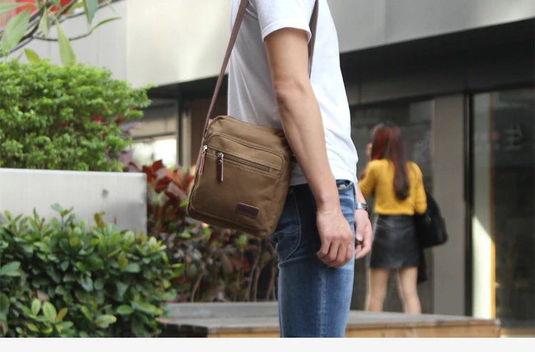 Mens Casual Blank Canvas Crossbody Messenger Sling Shoulder Bag