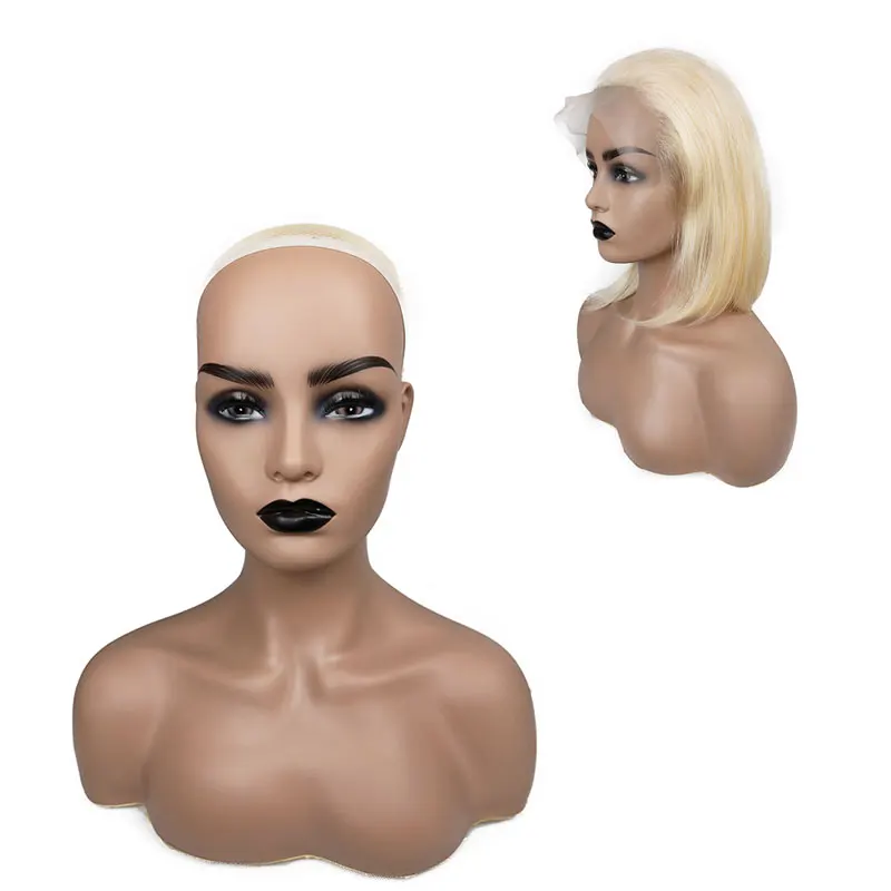 

African American Wig Display Mannequin Head with Shoulder Realistic Half Body Double Shoulder Beautiful Manniquin Wig Head