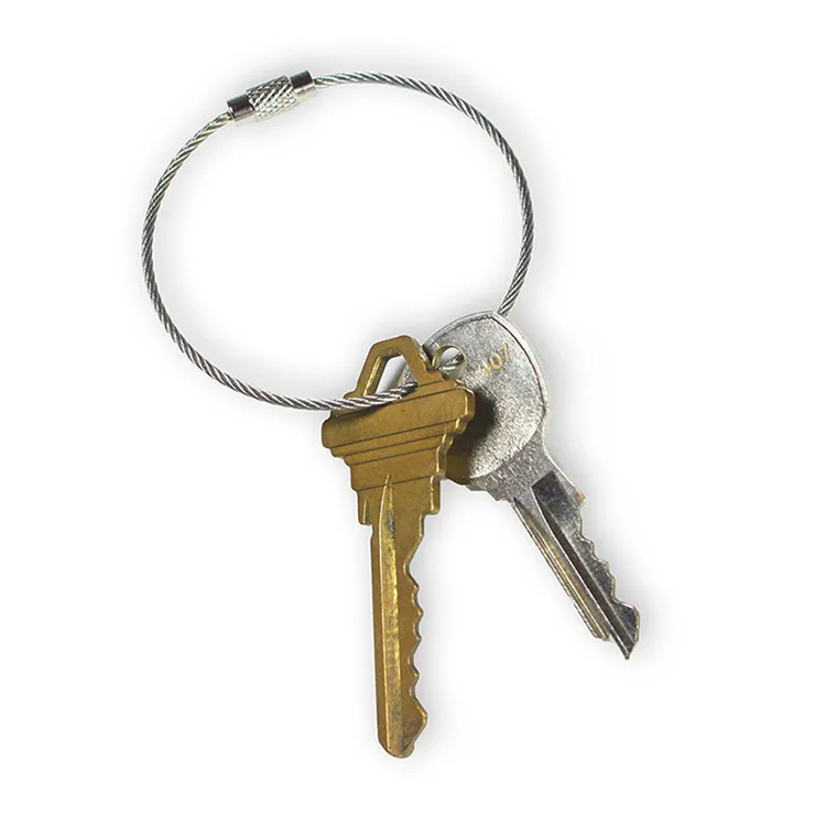 1.5mm 6.3 Inches Stainless Steel Wire Keychains Aircraft Cable Key Ring