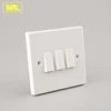 WK Square Edge 10AX 3 Gang 2 Way Electrical Wall Switch Plate Light Switch