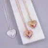 Inspire stainless steel jewelry Personalised Charm Shape Necklace heart engraved name letter 18k rose gold plated jewelry type