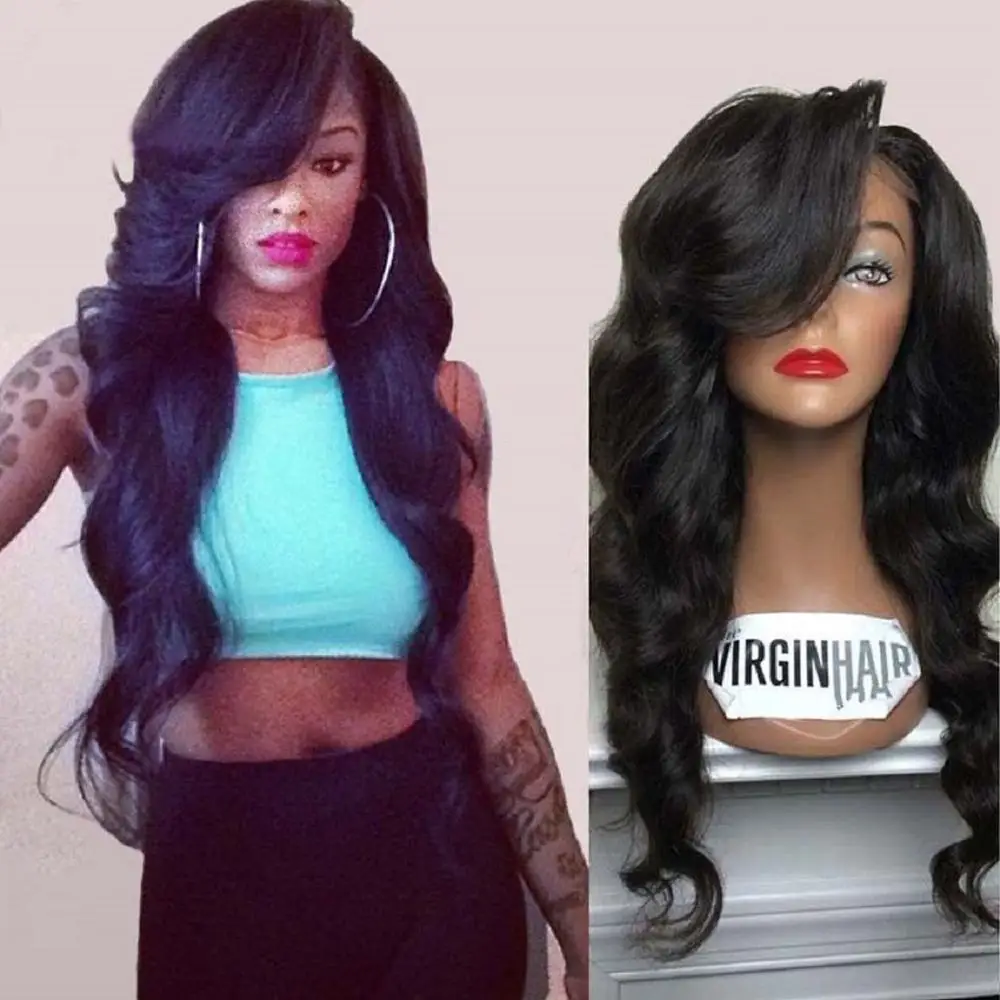 

Side swept bang wig,HD lace front human hair wig 180%250% density loose wave brazilian hair 360 lace frontal wig