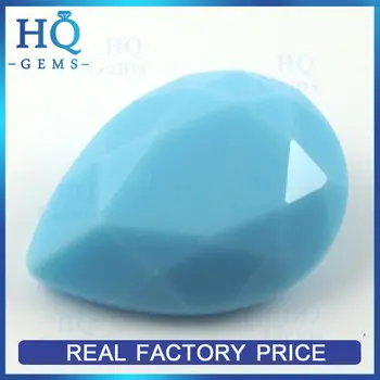 Faceted Light Blue Turquoise Glass 