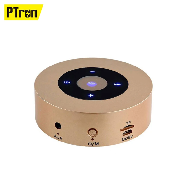 

PTron sonor speaker Active Hands-free Vibration Round Wireless Bluetooth Speaker, Gold/silver/black speakers