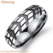 Audacieux hipster cr&eacute;atif pneus imprim&eacute; homme anneaux derni&egrave;res conceptions de bague en or