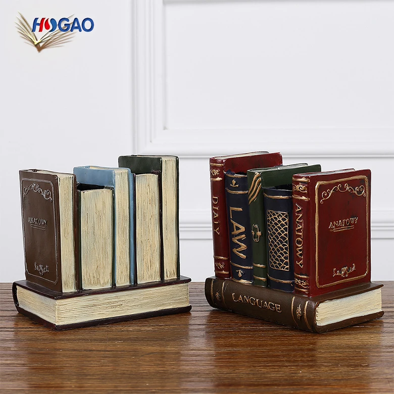 China wholesale desktop organizer book shape home decor souvenir cute custom book holder for home office decoration