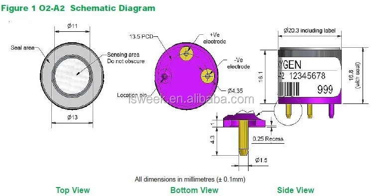 Hot Offer!!new Original Oxygen O2 Sensor O2-a2 For Bw Technologies Gas ...