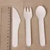 Eco friendly Tableware natural disposable Wholesale Food Grade Paper Fork knife spoon Compostable cutlery