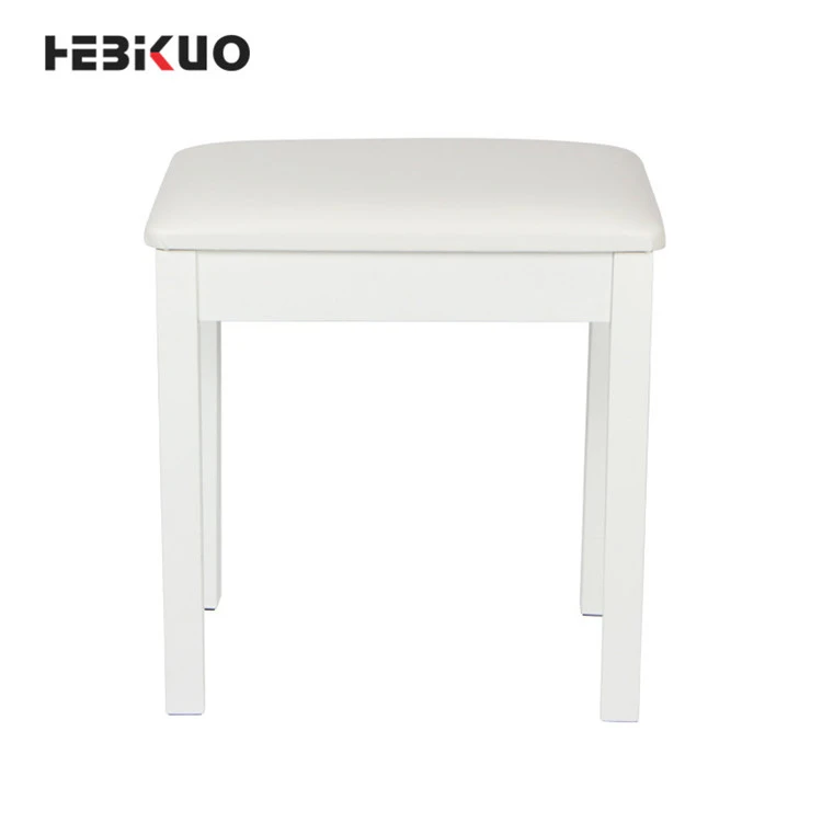 

Q-80H Professional digital wooden piano bench stool pvc leather, Black/white